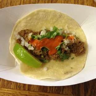 Barbacoa taco.
