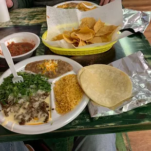 a plate of mexican food