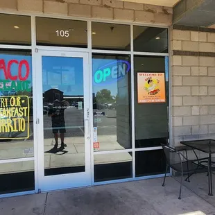 the front of the restaurant