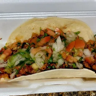Adobada soft taco, just under $4.
