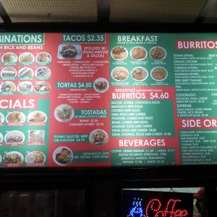 Menu for Taco Express on Centennial and GoG.