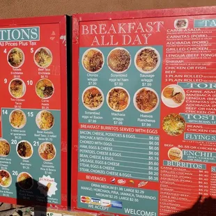 Taci Express  A new photo of the menu at the drive thru.