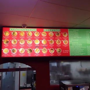 Menu board