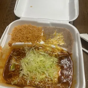 Cheese enchiladas, such a savory sauce.