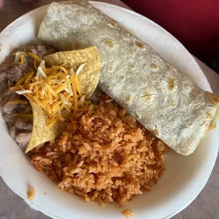 Adobada burrito combo plate