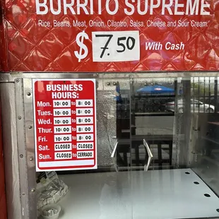Big burritos for only $7.50