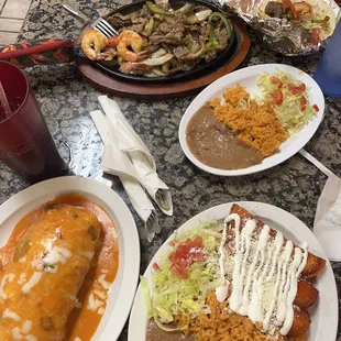 a table full of mexican food