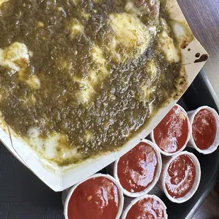 Chile Relleno and hot sauce