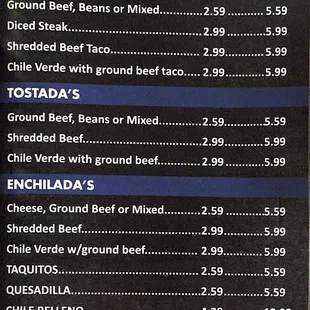 Togo Menu as of 08/08/21