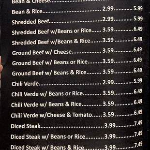 Togo Menu as of 08/08/21