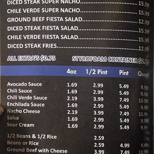 Togo Menu as of 08/08/21