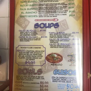menu