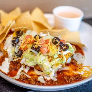 a plate of mexican food