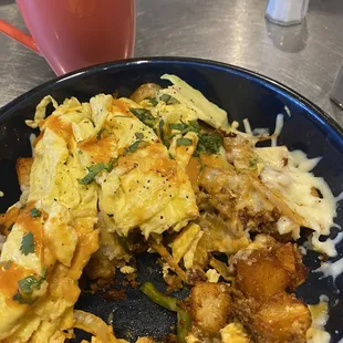 Breakfast bowl with chorizo.