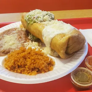 No. 4 combo - Green Chili Chimichanga
 Looks like a work of art! Tastes even better.