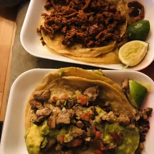 Tacos. Al pastor plain and grilled chicken with everything.