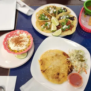 Tacos, Pupusa, Elote Corn.