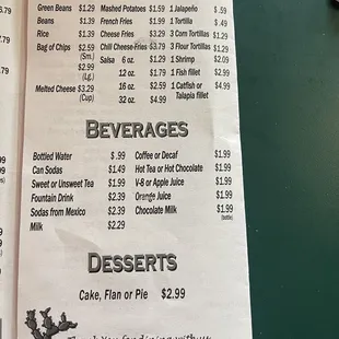 a menu for a taco fiesta