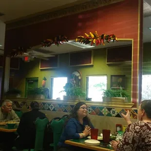 people eating at tables
