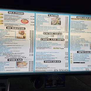 menu