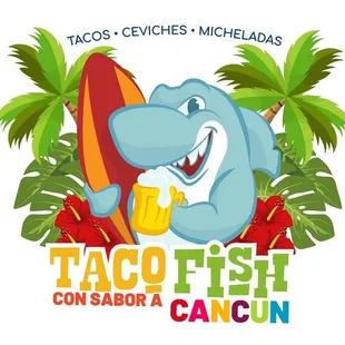 a cartoon shark holding a beer