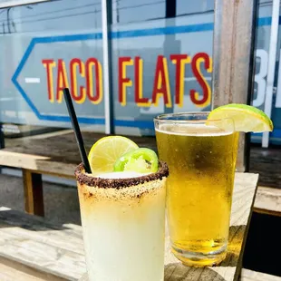 two drinks on a table