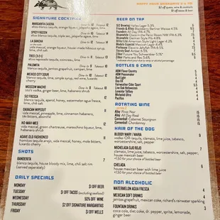 the menu
