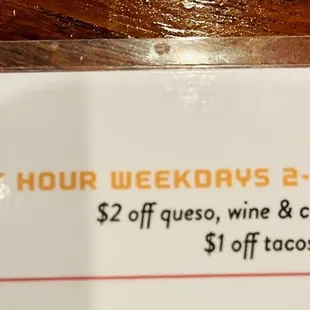 happy hour weekly