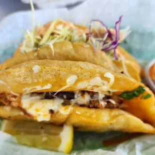 Quesabirria Taco in the same puffy taco shell