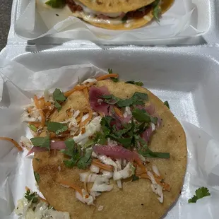 Top: Quesabirria Taco Bottom: Birria Pupusa