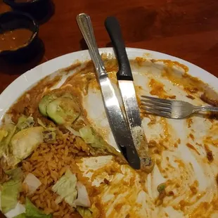 I ate almost all of my food and my mother across the table couldn&apos;t eat at all.