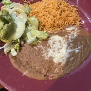 The side of beans and rice, large portion!