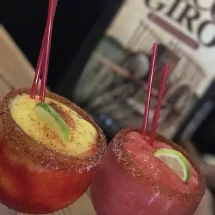 Chamoy mango and strawberry margarita