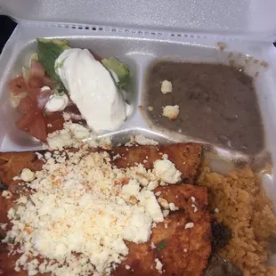 Hubby wasn't to fond of beef enchiladas. He didn't eat majority of it.