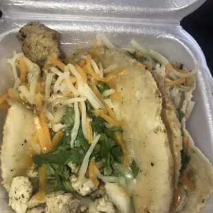 Chicken tacos were ok.