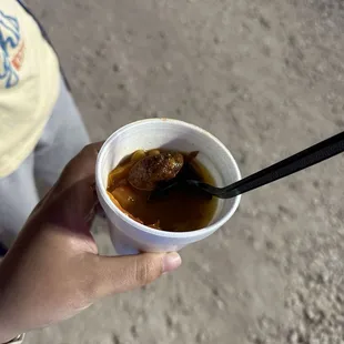 Bean soup. Free and good.