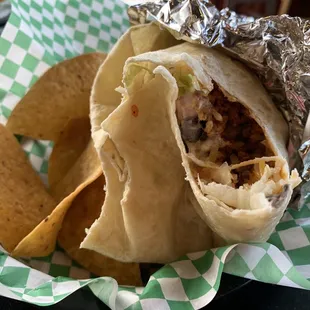 Supreme burrito, chorizo