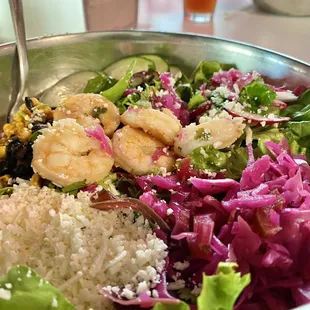 Garlic Cilantro Gulf Shrimp Taco Salad