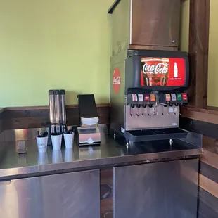 Fountain drinks along with cans &amp; bottles