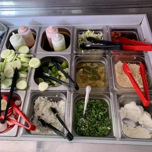 Condiment bar.