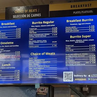 menus and prices