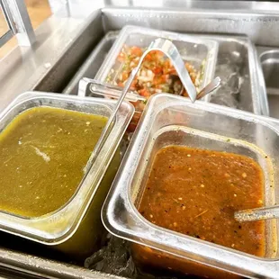 a variety of condiments