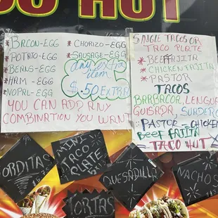 Taco hut menu