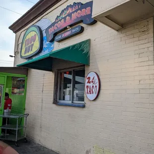 the front of the restaurant