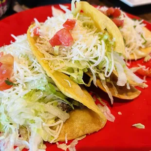 10/1/24 Tacos I ordered, L to R, ground beef, potato &amp; mini fish