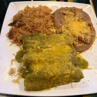 2 Meat Enchiladas Combo Plate