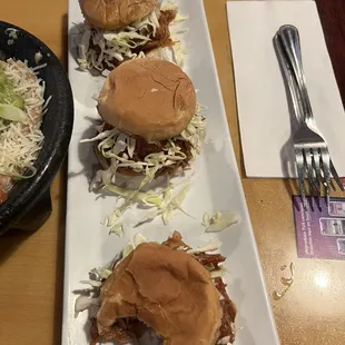 Pulled pork sliders, nice, slight crunch bun.. mmm