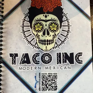 Menu cover with QR code for huge menu!