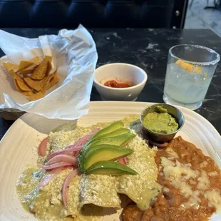 Enchiladas and margarita