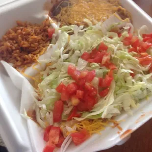 Enchilada plate, comes with side of chips
